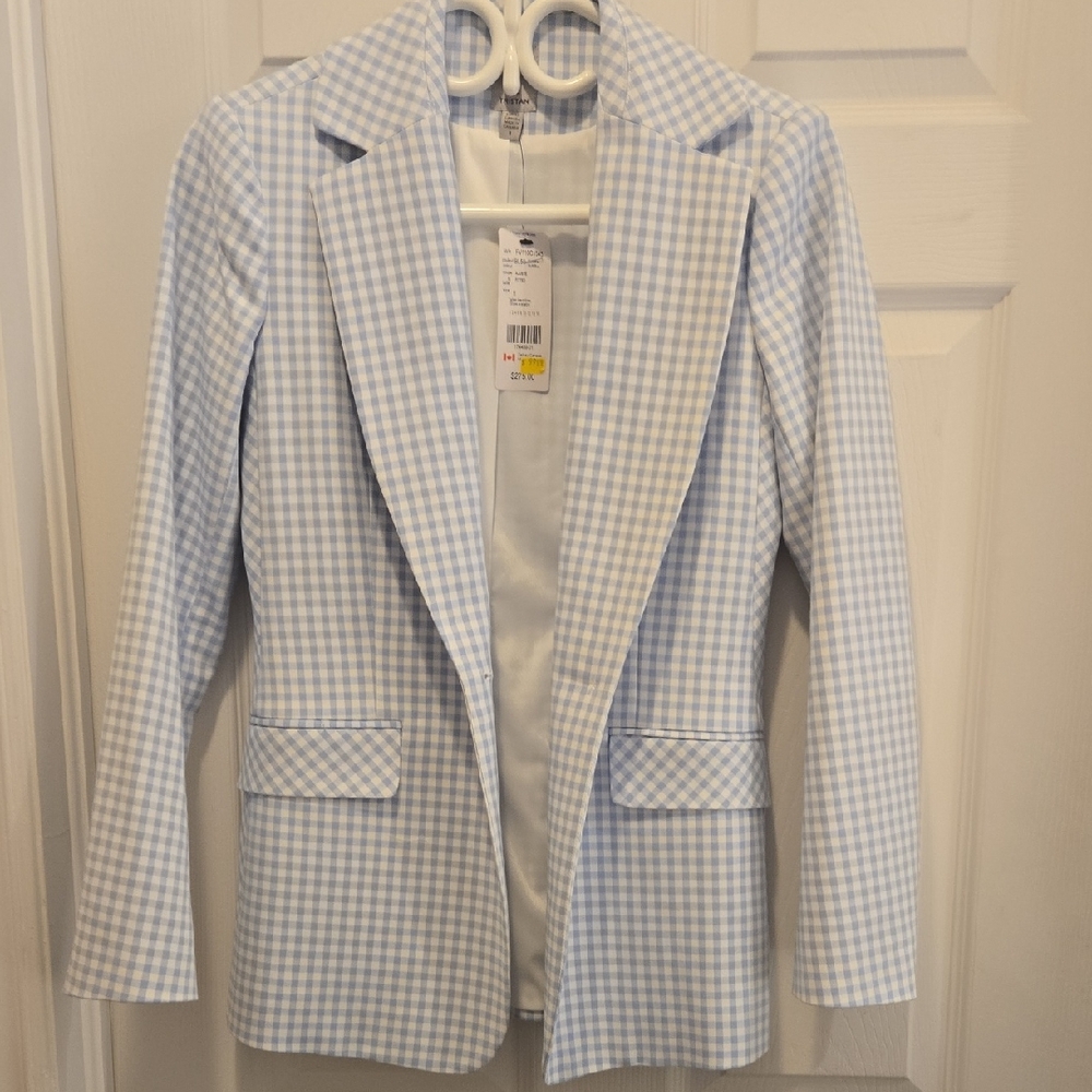 Tristan Light Blue Checkered Blazer